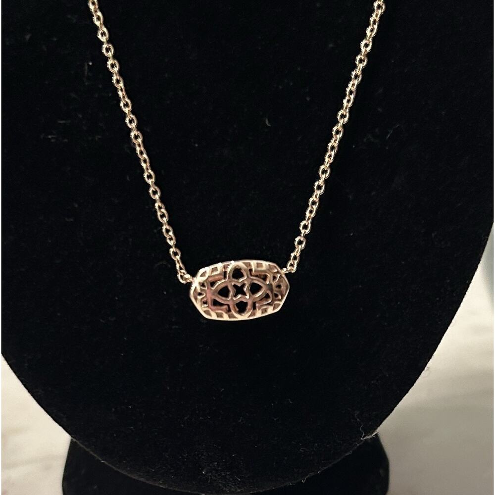 Kendra Scott Elisa Filigree Rose Gold Pendant Necklace - Retired